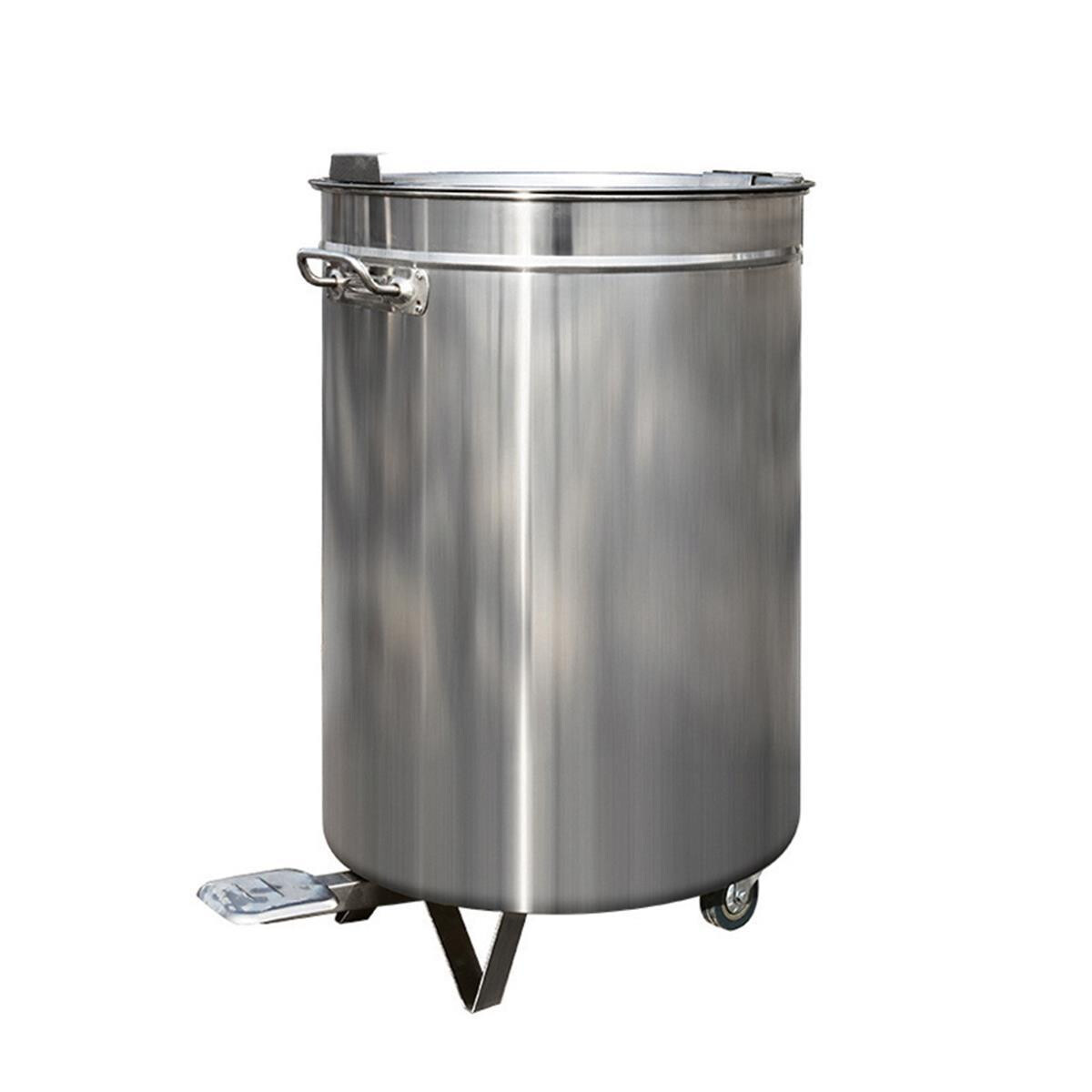 Edelstahl-Mülleimer, 50 L, mit Fu&s box