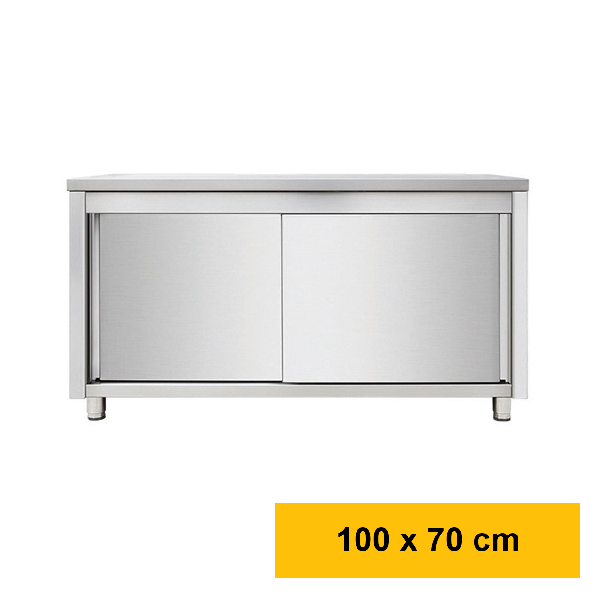 Arbeitsschrank aus Edelstahl, 100 x 70