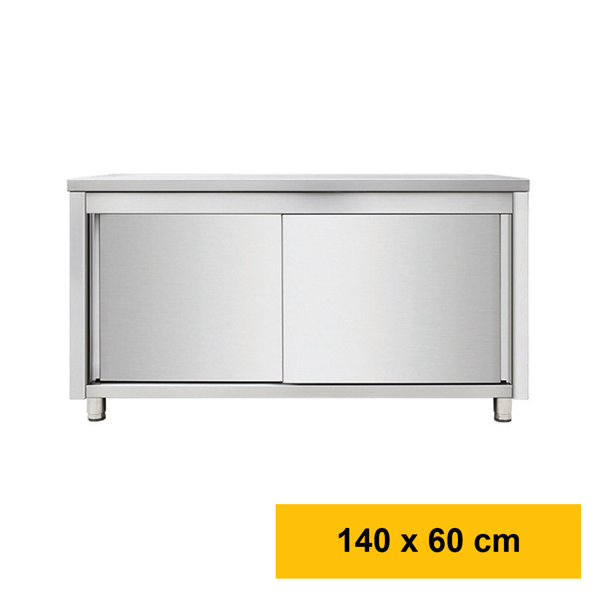 Arbeitsschrank aus Edelstahl, 140 x 60