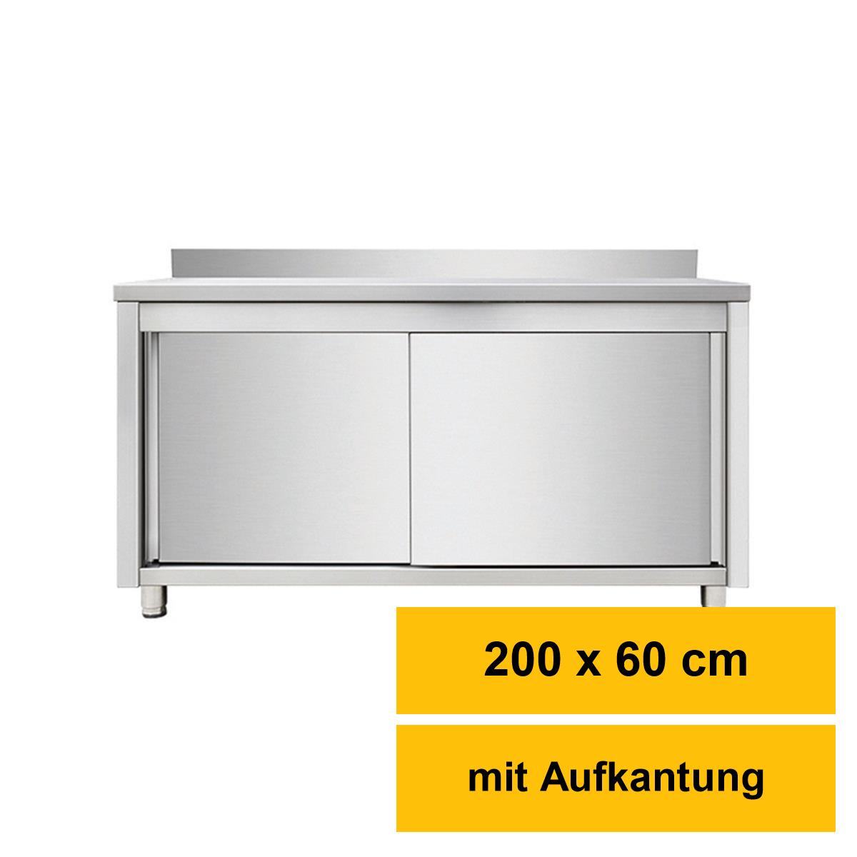 Arbeitsschrank aus Edelstahl, mit Aufkan box
