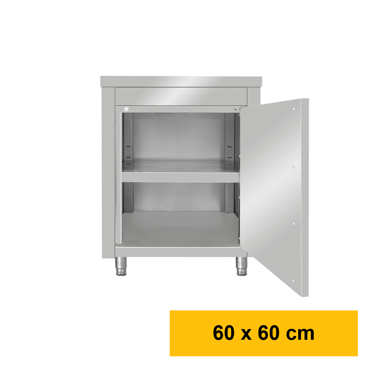 Arbeitsschrank aus Edelstahl, 60 x 60