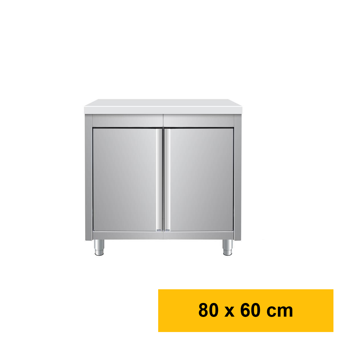 Arbeitsschrank aus Edelstahl, 80 x 60