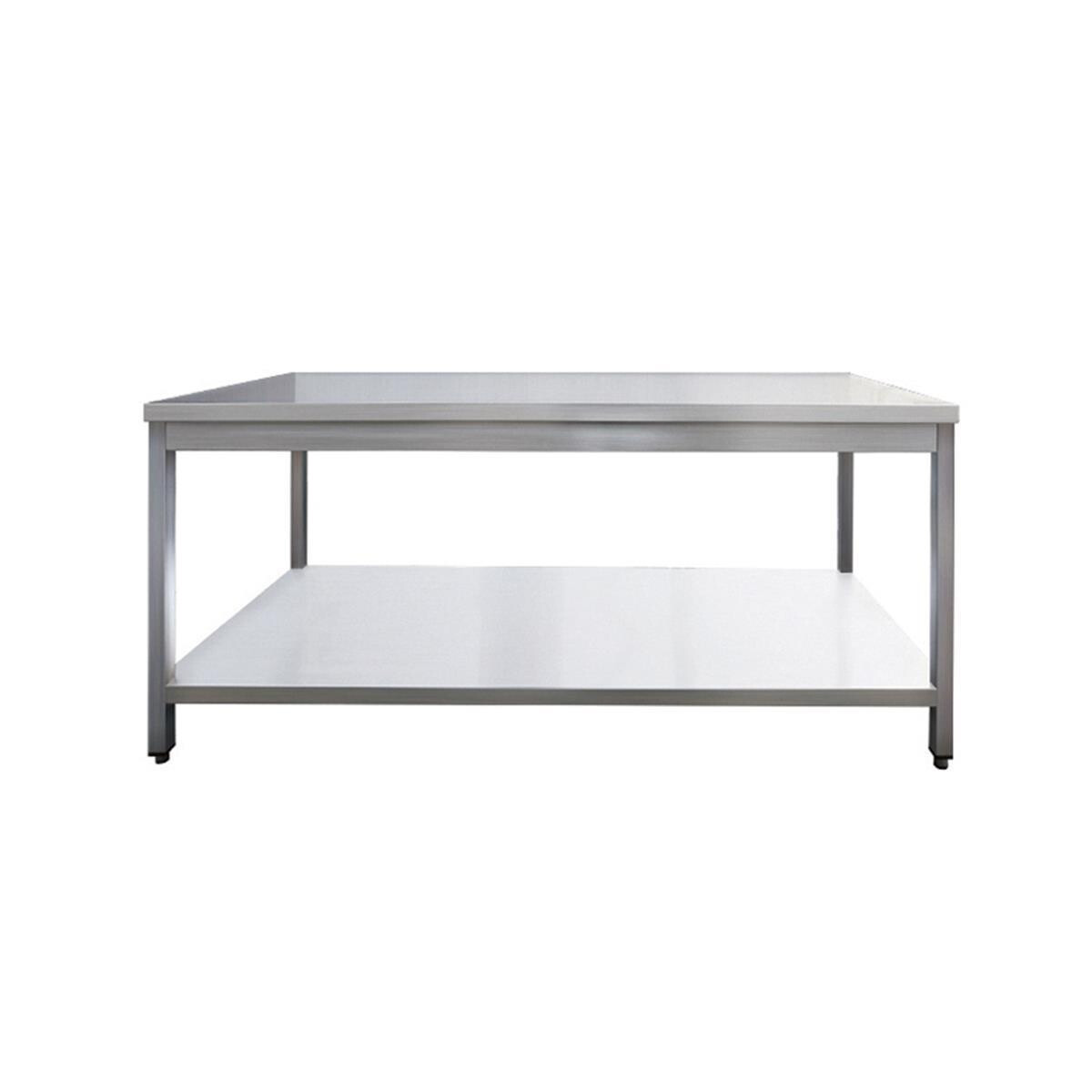 Edelstahl-Arbeitstisch 100 × 60 cm, mit Grundboden, oh