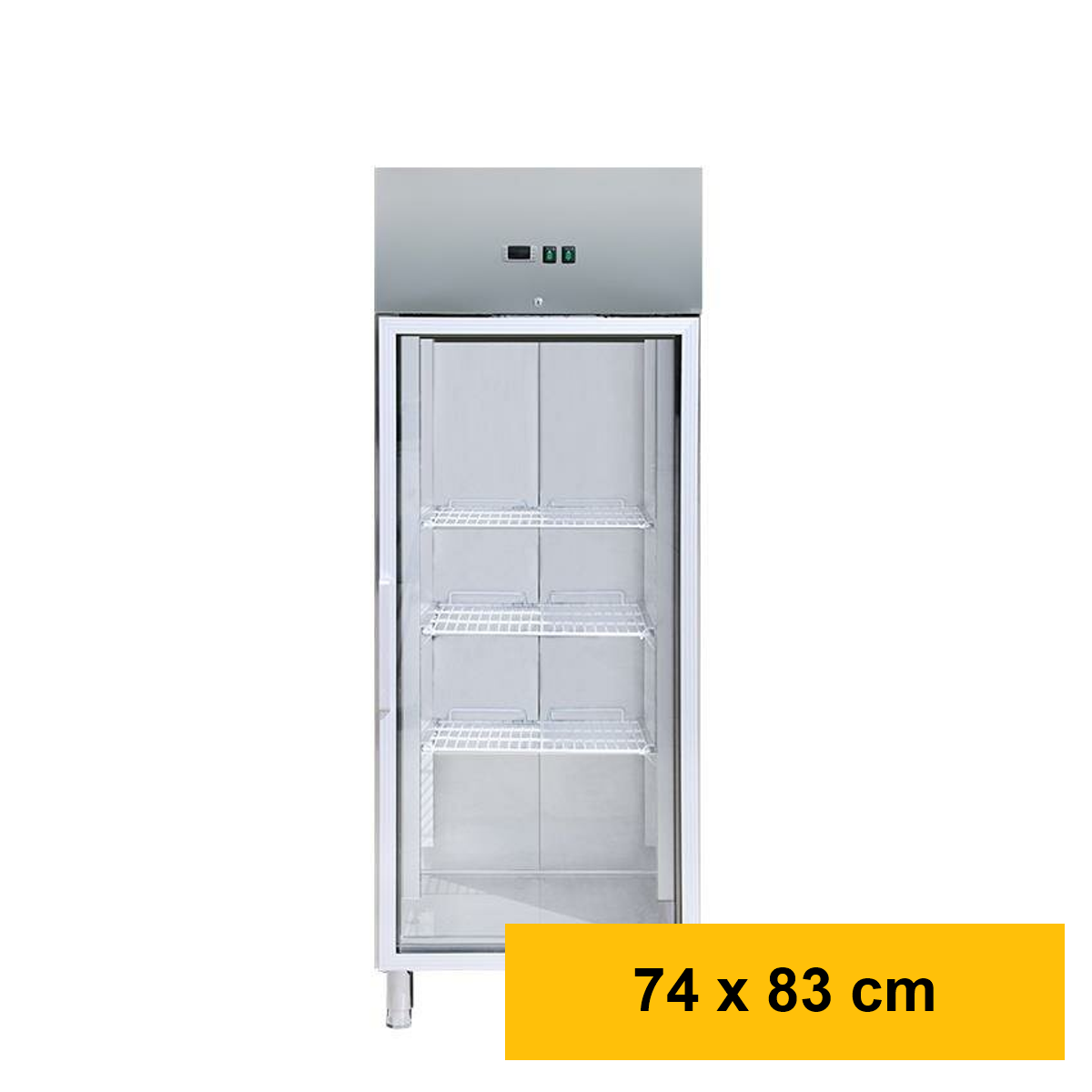 Edelstahltiefk&uuml;hlschrank mit Glasst&uuml;r,...