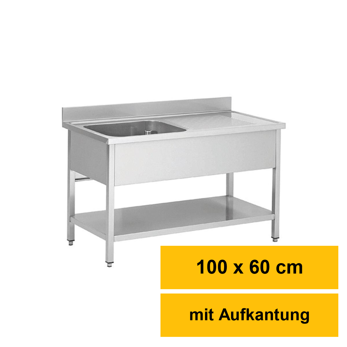 Edelstahl-Spültisch 100 × 60  box