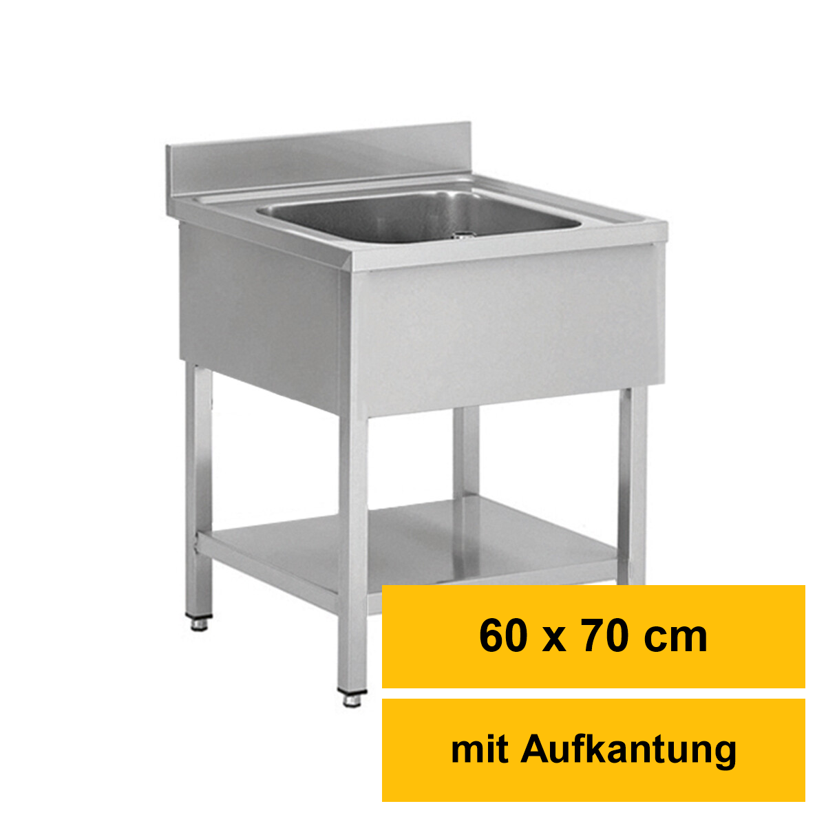 Edelstahl-Spültisch 60 × 70 c box
