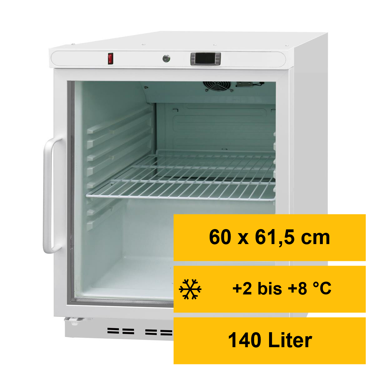Lagerkühlschrank mit Glastür, 140 Liter – Sk