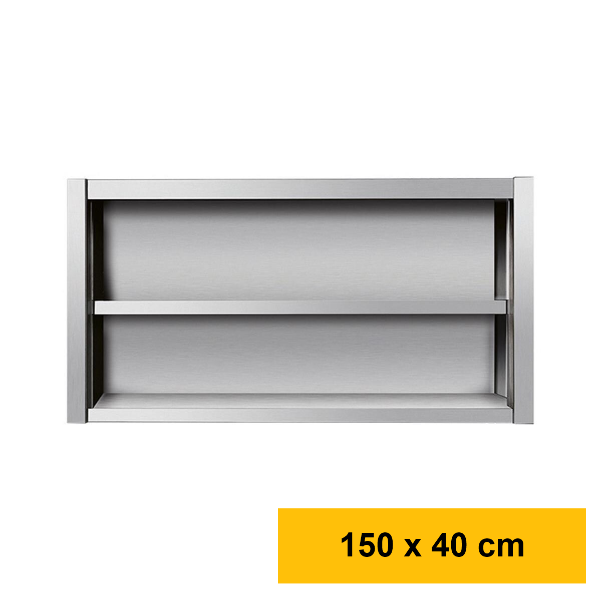 Wandhängeschrank aus Edelstahl, 150 x 40, ohne Tür
