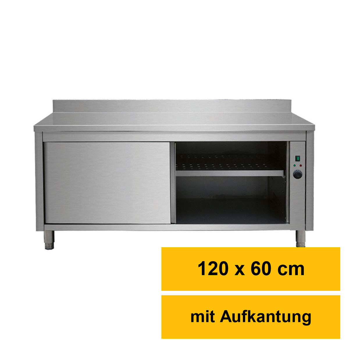 Wärmeschrank Edelstahl mit Aufkantung, 120 x 60