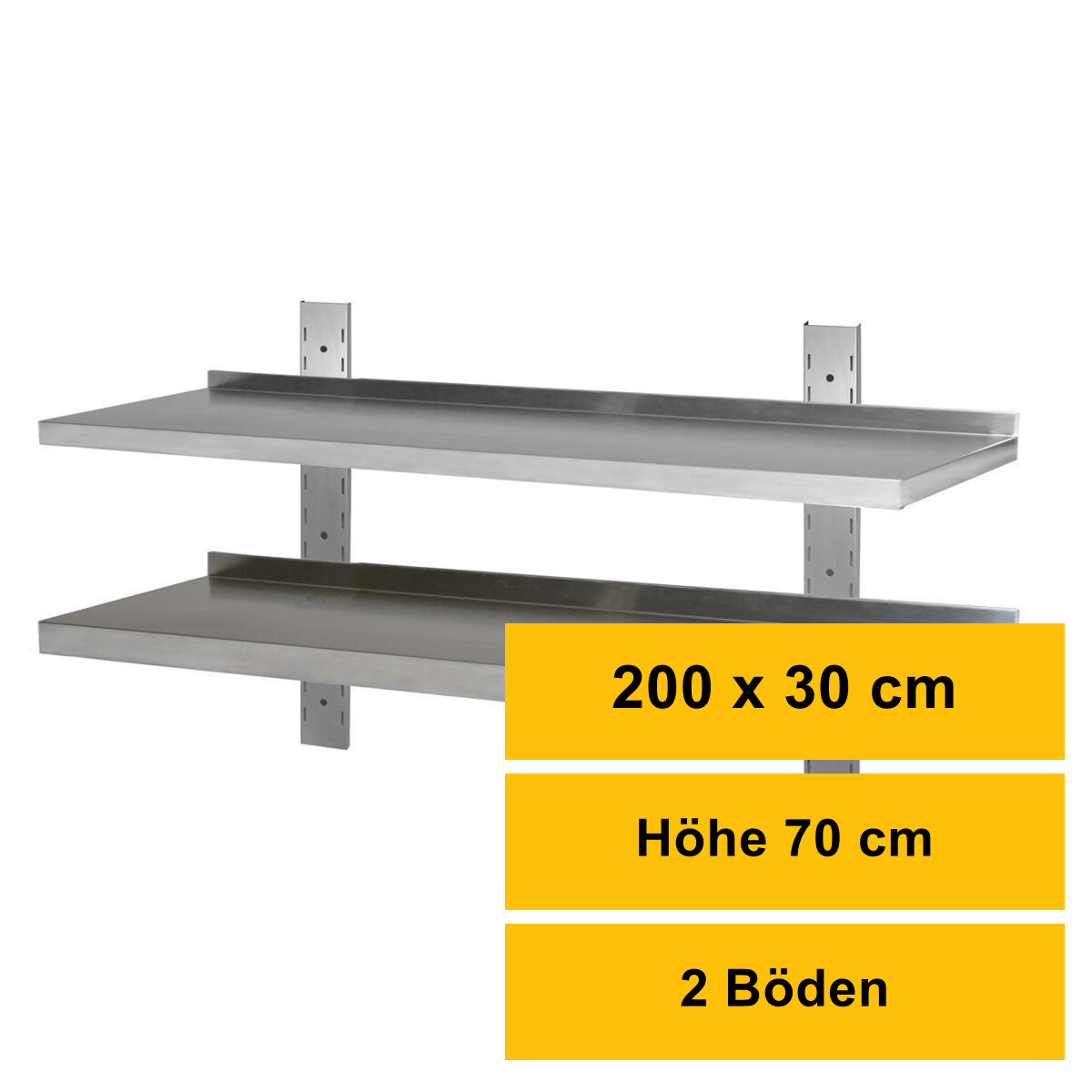 Wandbord Edelstahl verstärkt, 2 B&o box