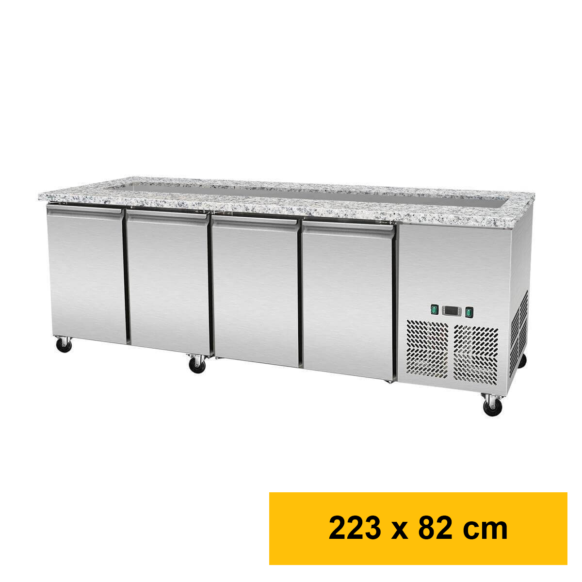 SNACK-Line, Kalte Theke, 6x GN1/1, Granit rosa-grau, OHNE Gl
