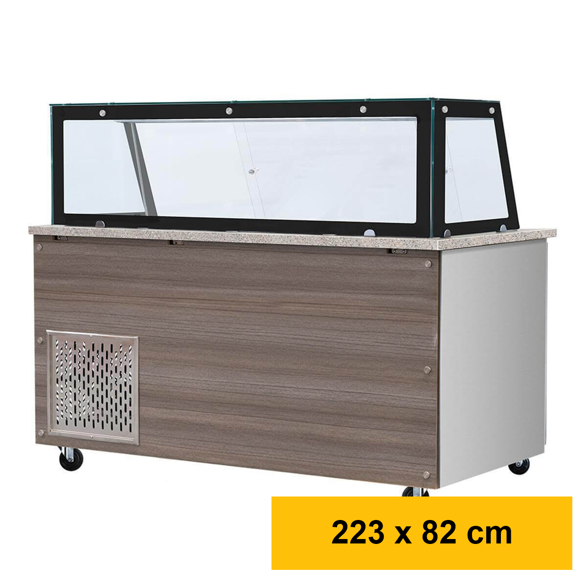 SNACK-Line, Kalte Theke, 6x GN1/1, Granit rosa-grau, 223x82x
