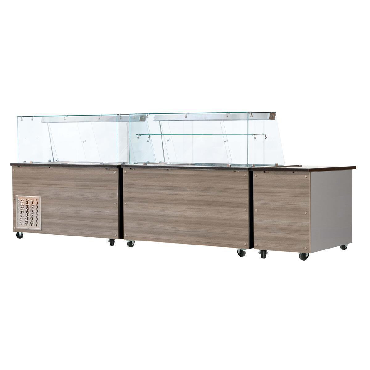 SNACK-Line, Kalte Theke, 6x GN1/1, Granit rosa-grau, 223x82x