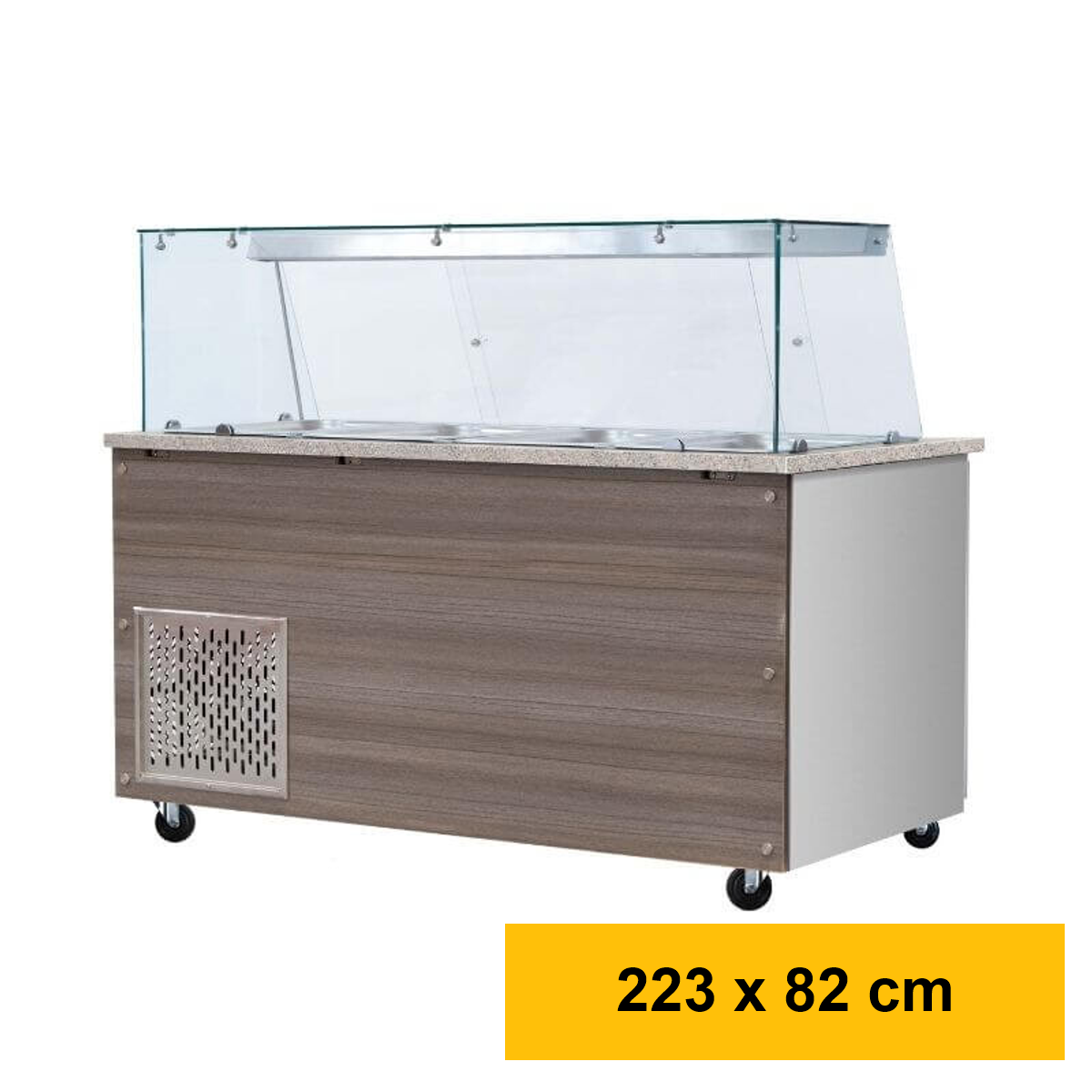 SNACK-Line, Kalte Theke, 6x GN1/1, Granit rosa-grau, 223x82x