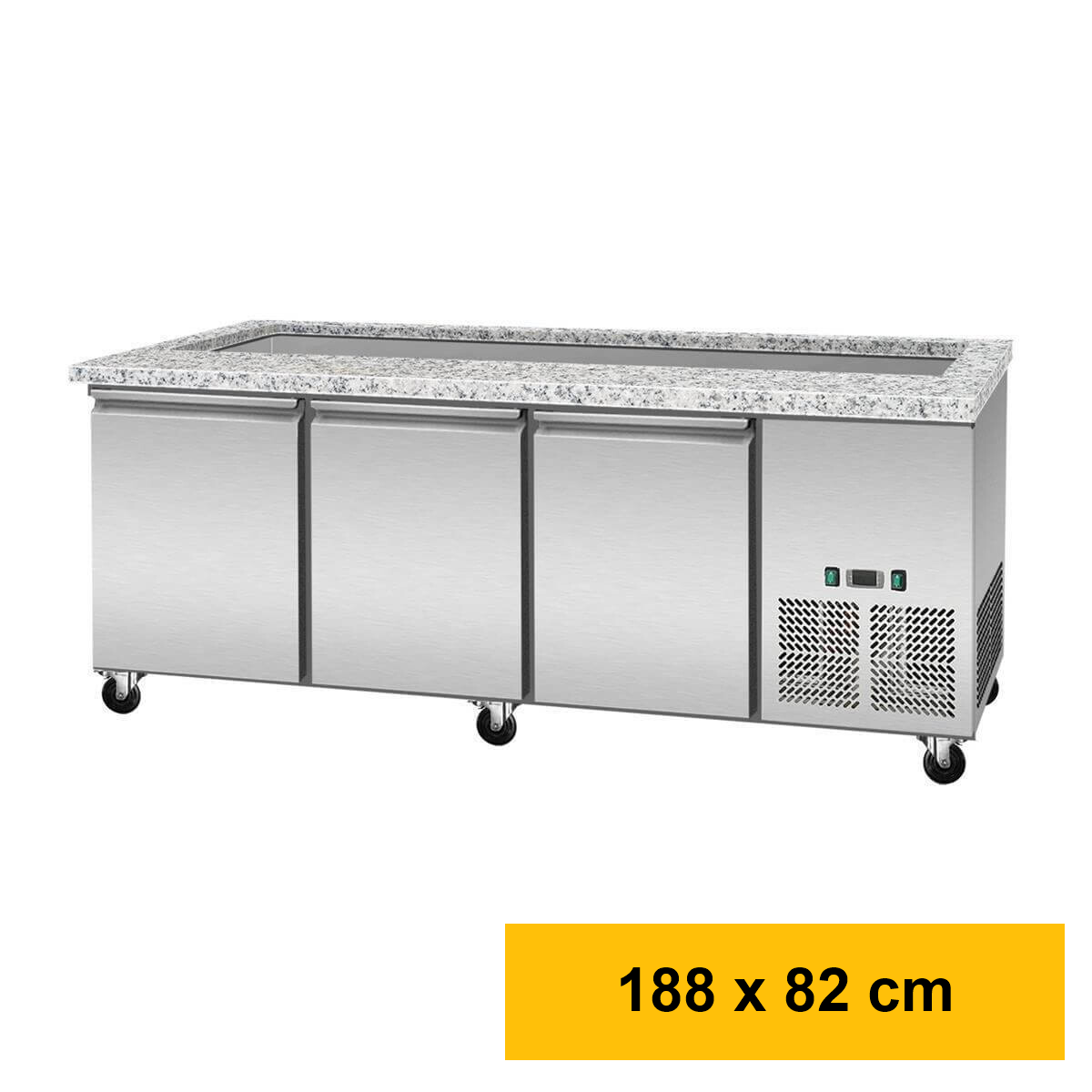 SNACK-Line, Kalte Theke, 5x GN1/1, Granit rosa-grau, OHNE Gl
