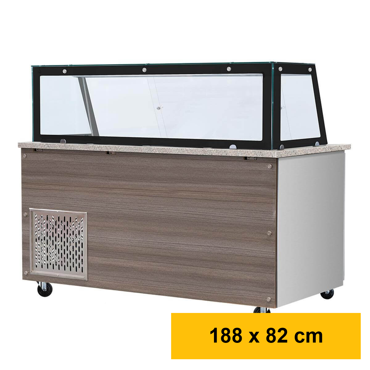 SNACK-Line, Kalte Theke, 5x GN1/1, Granit rosa-grau, 188x82x