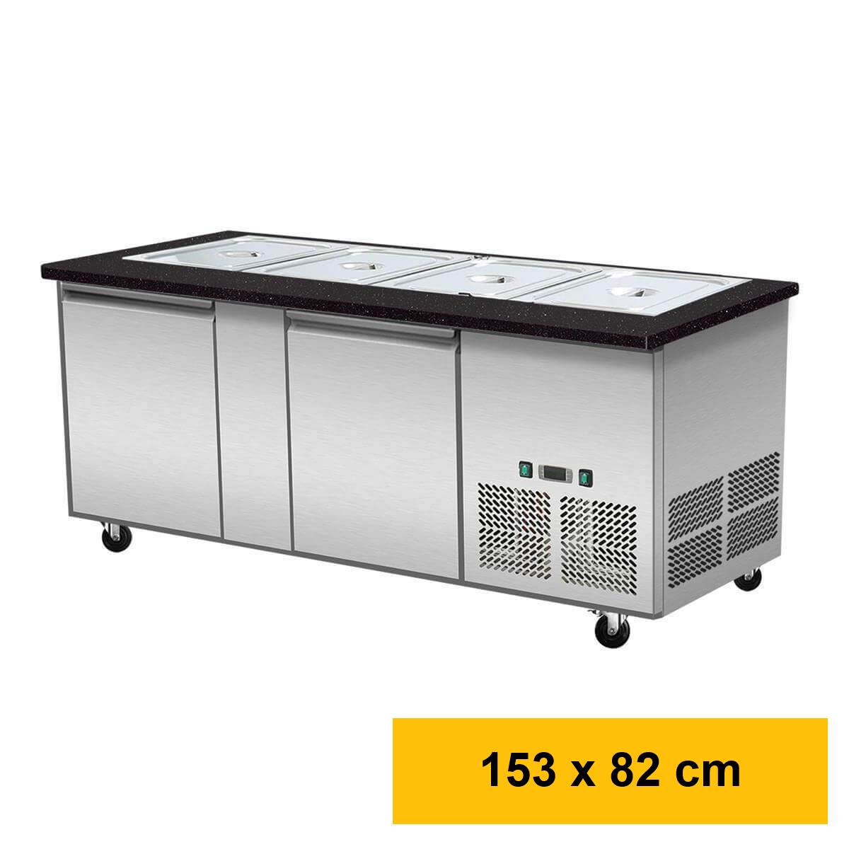SNACK-Line, Kalte Theke, 4x GN1/1, Granit Star Galaxy schwar