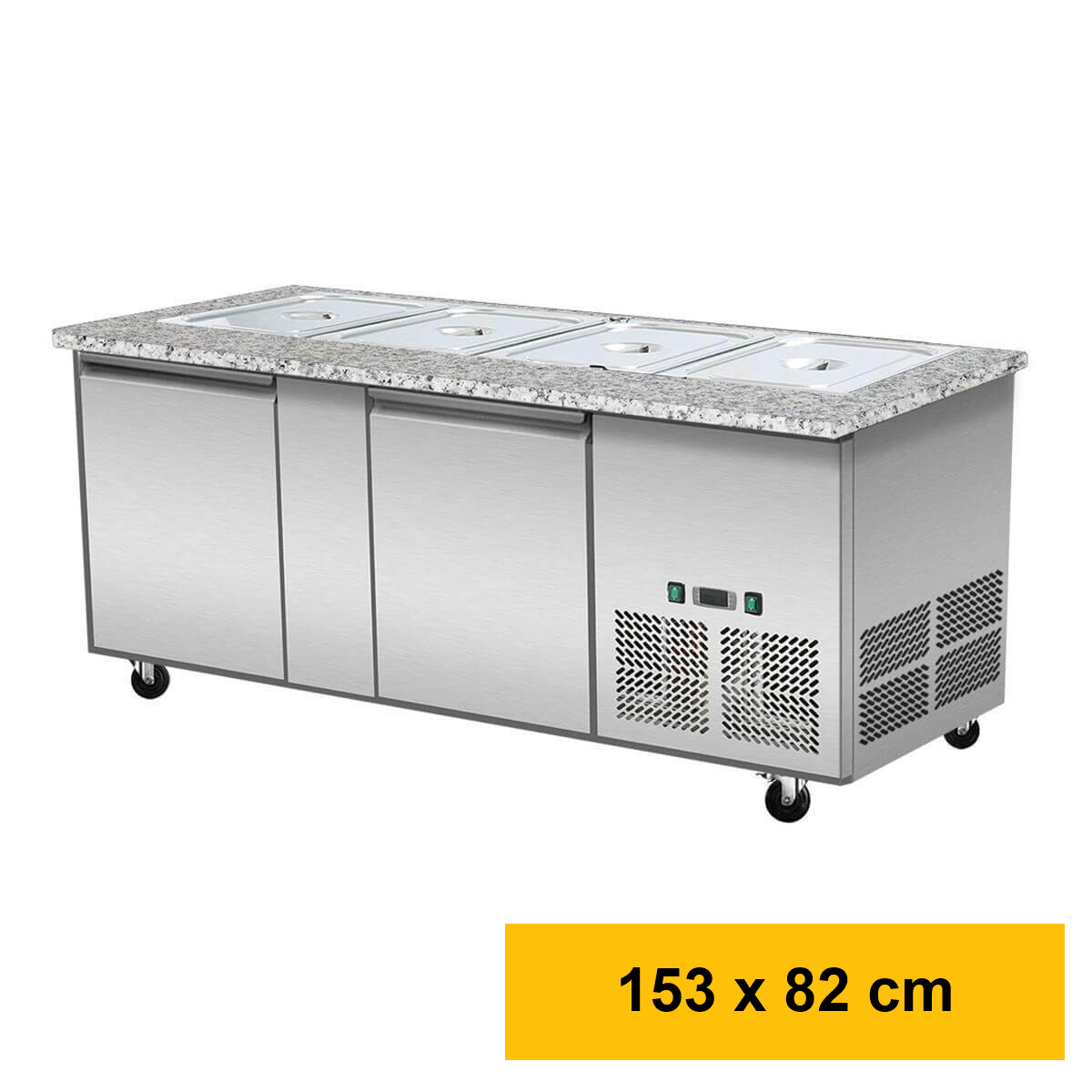 SNACK-Line, Kalte Theke, 4x GN1/1, Granit rosa-grau, OHNE Gl
