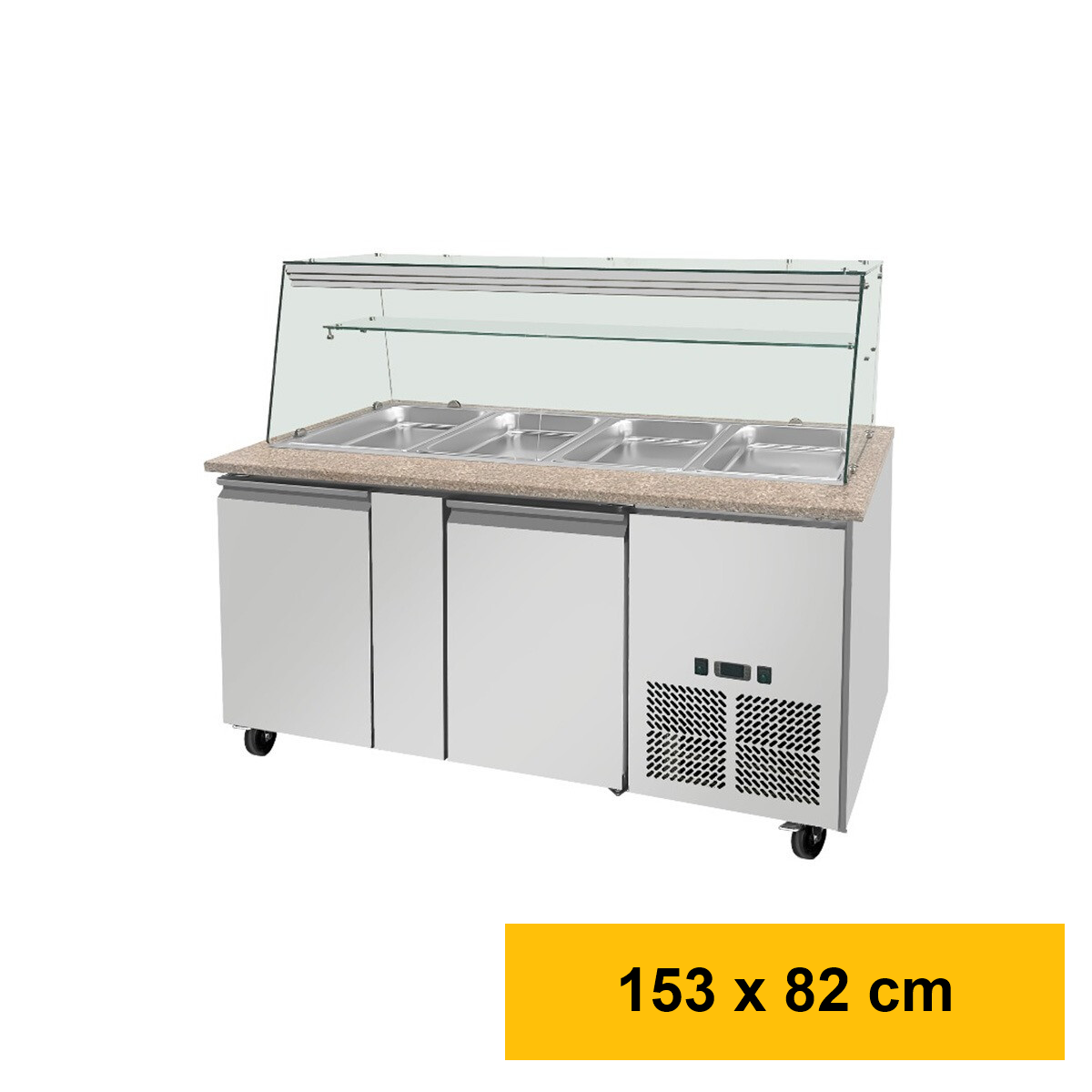 SNACK-Line, Kalte Theke, 4x GN1/1, Granit rosa-grau,...