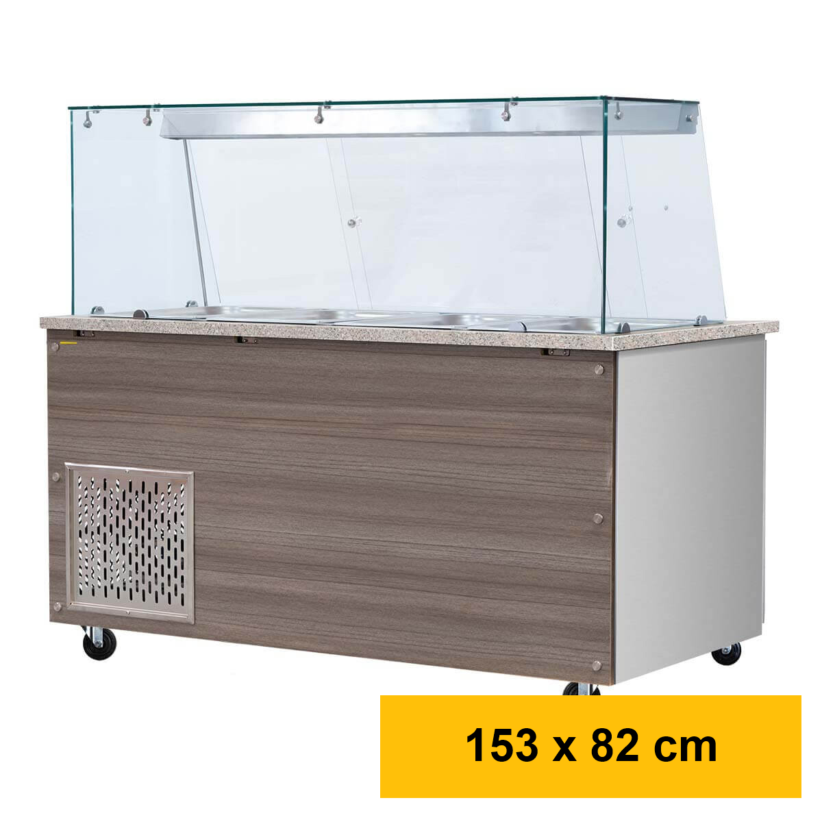 SNACK-Line, Kalte Theke, 4x GN1/1, Granit rosa-grau,...
