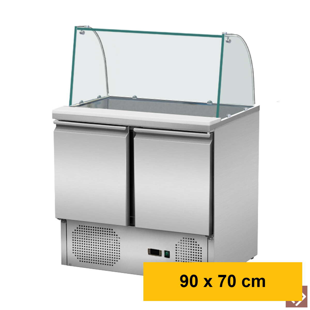 Saladette 2 Türen, 90 x 70, gebogen box