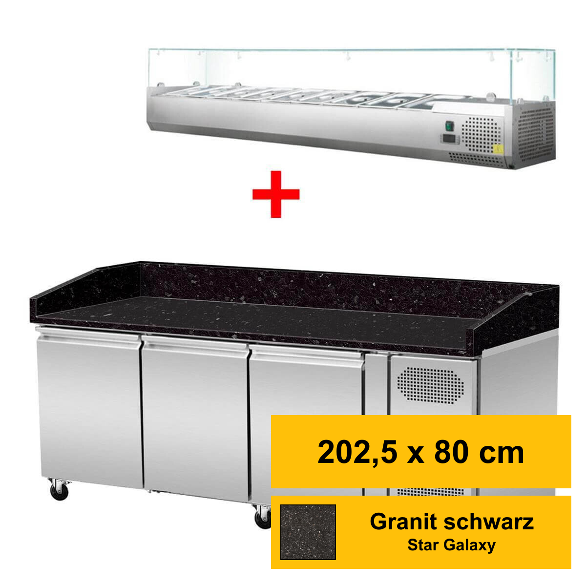 Pizzakühltisch, 3 Türen, Grani box