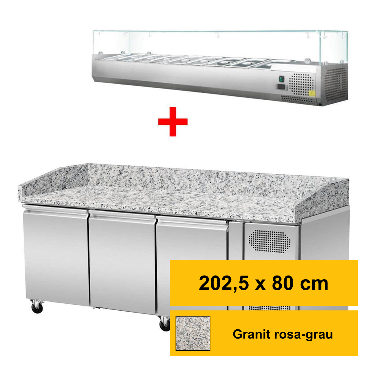 Pizzakühltisch, 3 Türen, Grani box