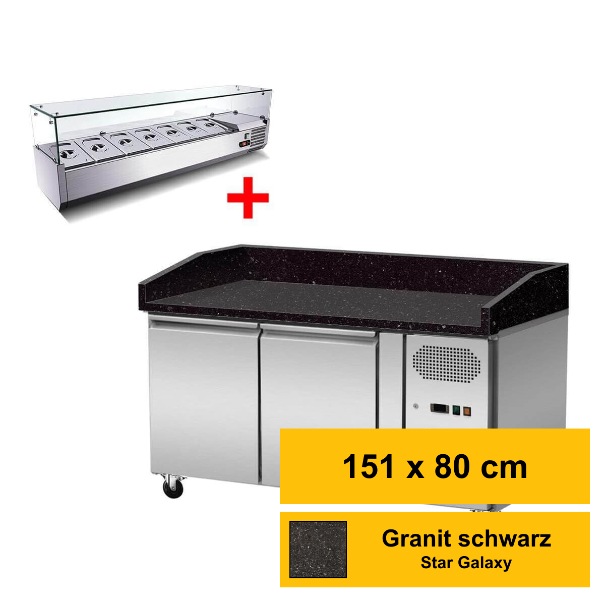 Pizzakühltisch, 2 Türen, Grani box