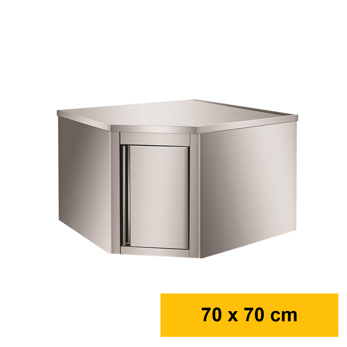 Wandhängeschrank aus Edelstahl, Eckmodul, für Schr