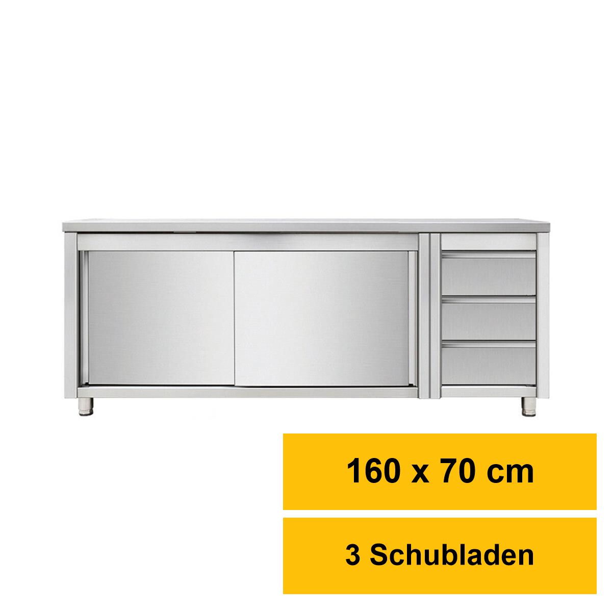 Arbeitsschrank mit Schiebetüren und box