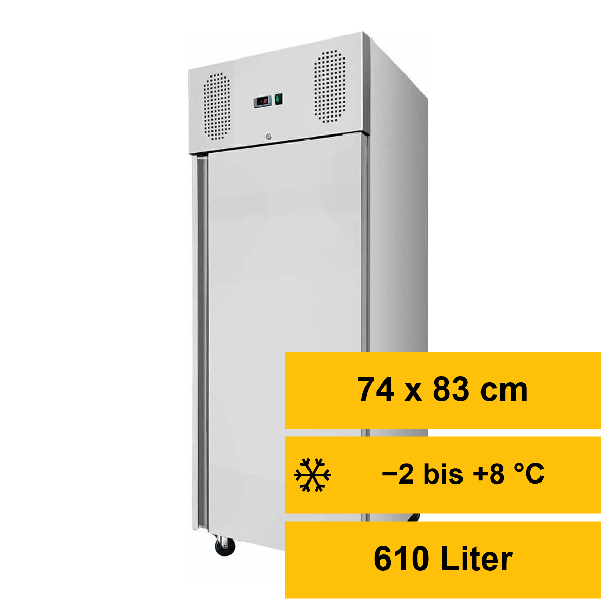 Gastro-Kühlschrank Edelstahl, GN 2/1, 418 Liter netto &