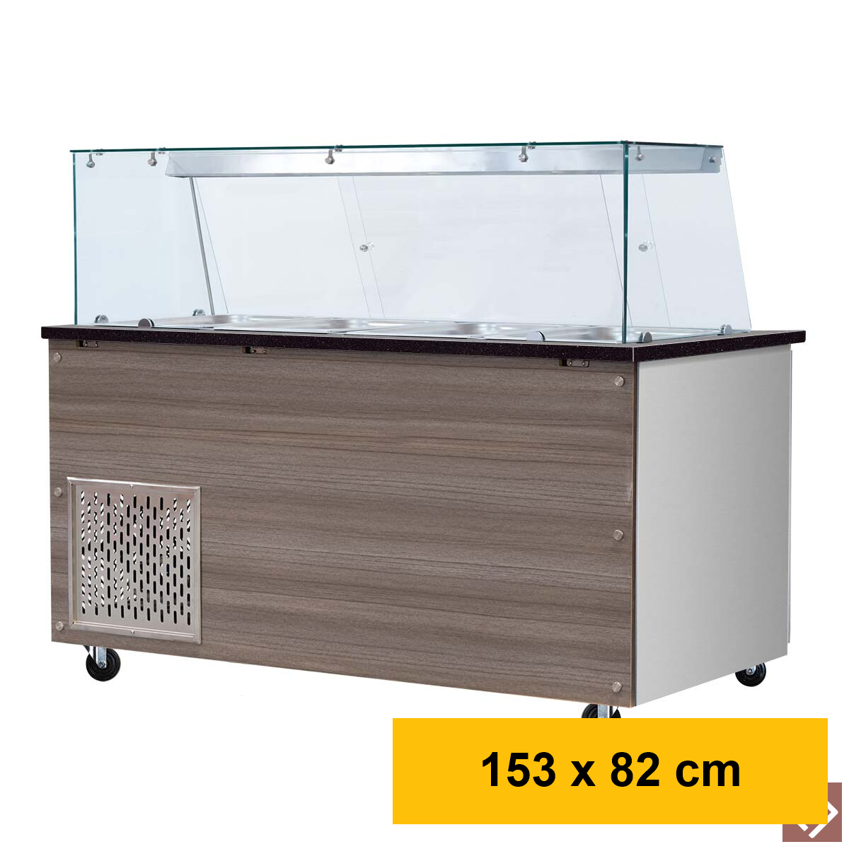 SNACK-Line, Kalte Theke, 4x GN1/1, Granit Star Galaxy schwar