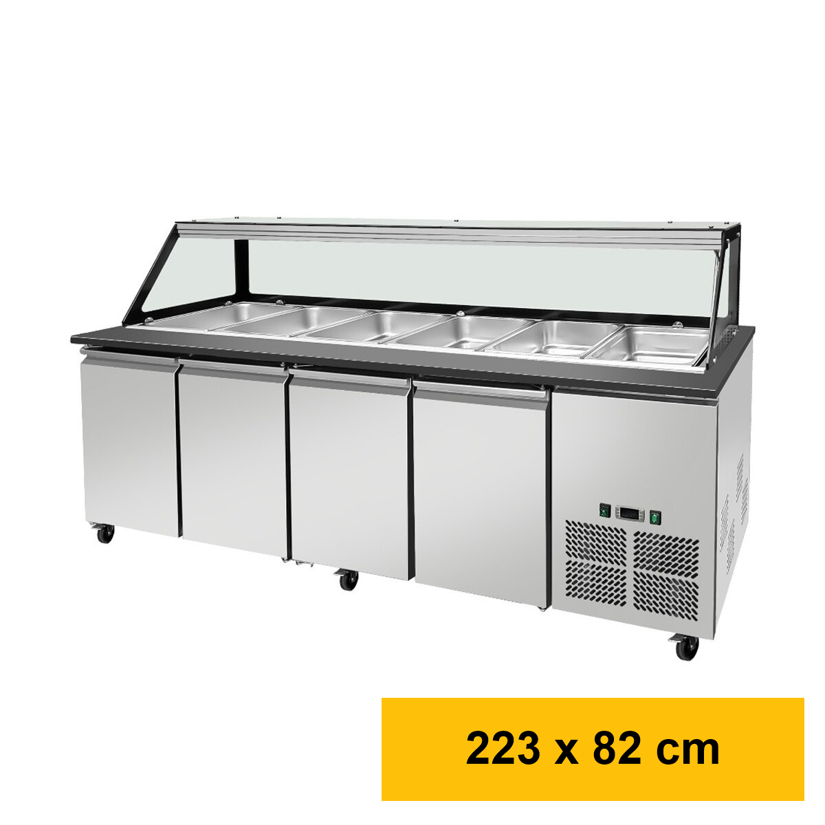 SNACK-Line, Kalte Theke, 6x GN1/1, Granit Star Galaxy schwar