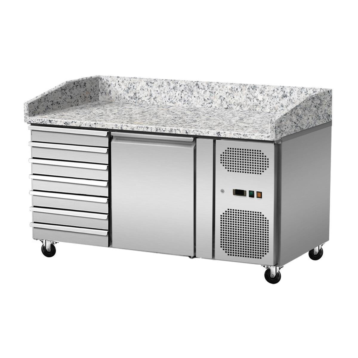 Pizza Kühltisch, Granit rosa-grau,1 box
