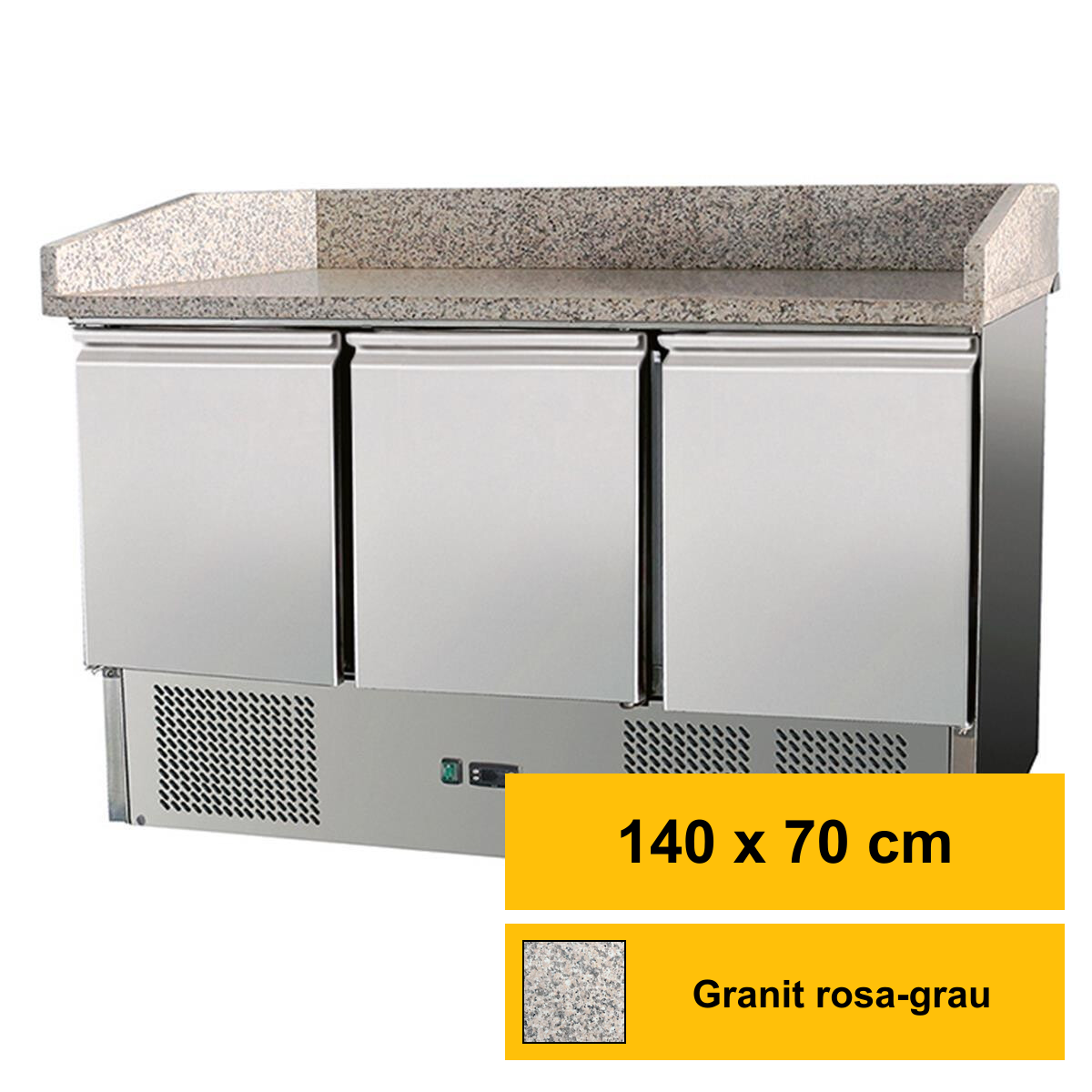 Pizzakühltisch 3 Türen, mit Un box