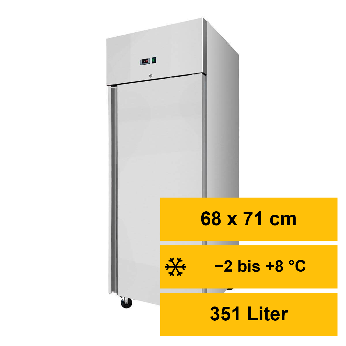 Gastro-Kühlschrank Edelstahl, 351 Liter netto – S