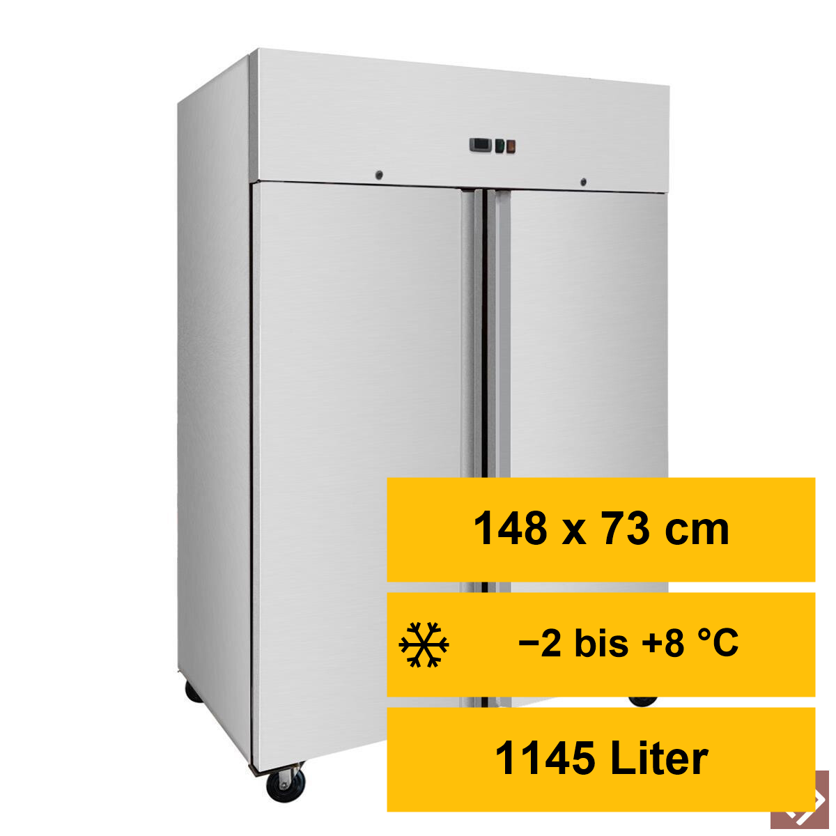 Gastro-Kühlschrank Edelstahl, 800 Liter netto – S