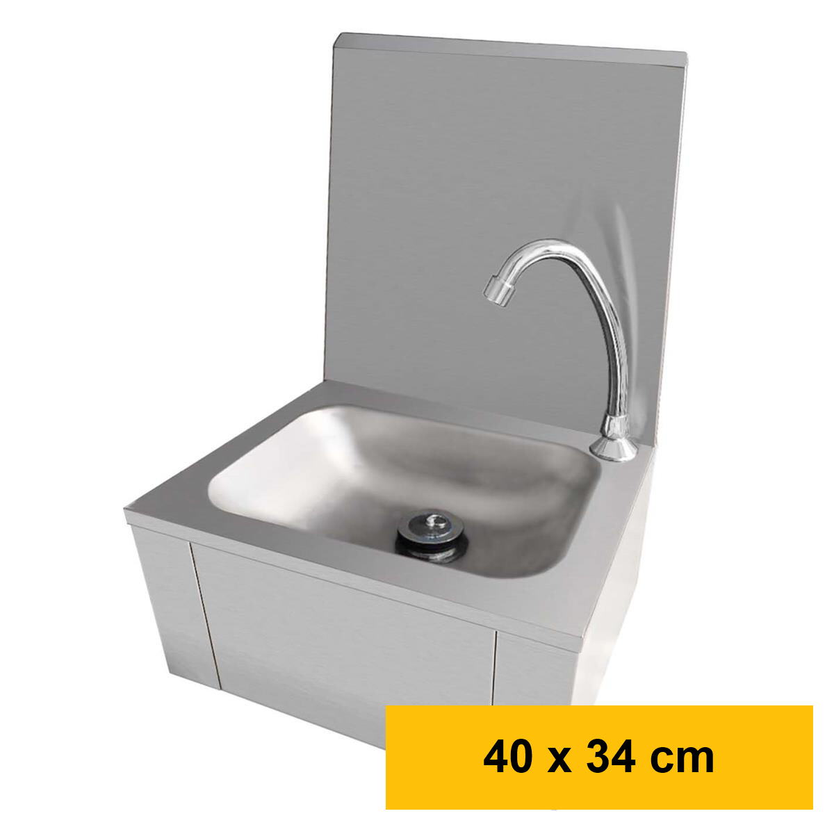 Edelstahl-Handwaschbecken mit Kniebedienung und Armatur &nda